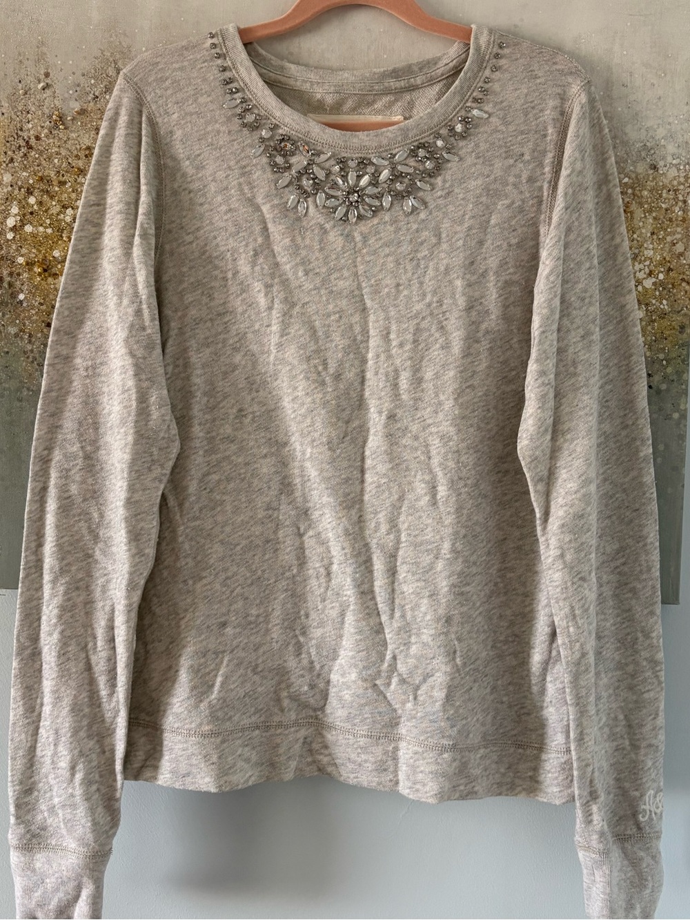 Abercrombie & Fitch Jewel Crewneck Sweatshirt in Light Heather Gray